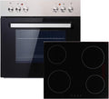 PKM Set forno da incasso BIC3-IGKIX-2 – Frontale inox, piano in vetroceramica 60 cm, 3 funzioni forno, classe A