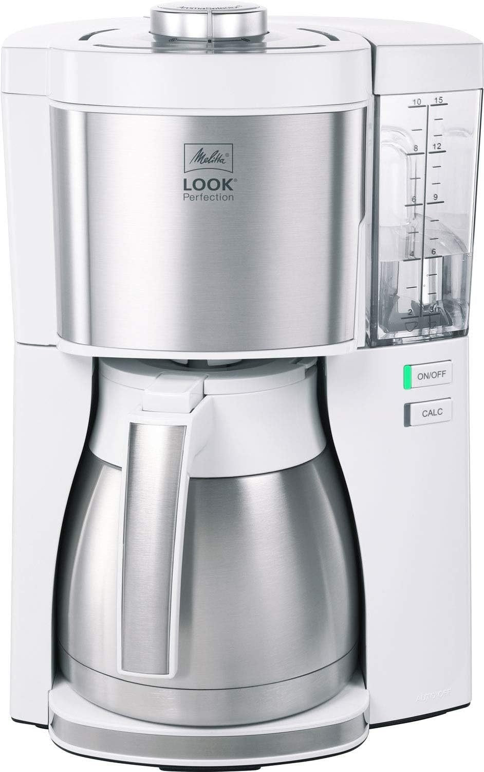 Melitta Look Perfection Macchina da caffè filtro con caraffa termica – Antigoccia, 10 tazze, nero, 1025-16