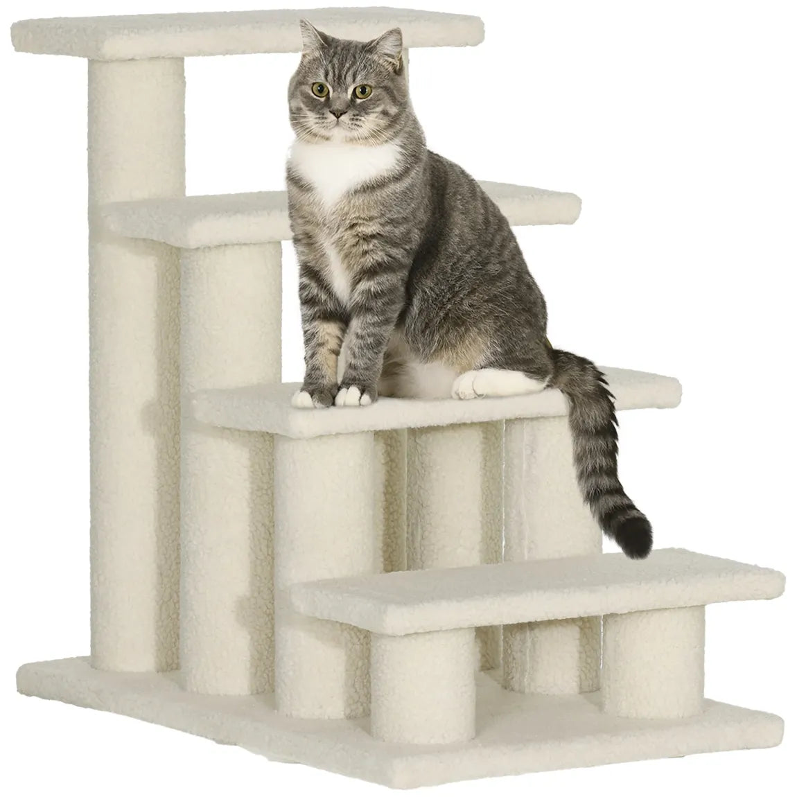 PawHut Scala per gatti a 4 gradini – Aiuto per animali anziani