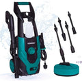VONROC Idropulitrice professionale 195 bar – 2500 W, portata 468 L/h, serbatoio detergente, pompa in alluminio, pulitore terrazze incluso