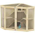 Gabbia per criceti in legno PawHut a 4 livelli con accessori e finestra