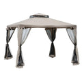 Gazebo Outsunny con zanzariere, doppiotetto e protezione UV