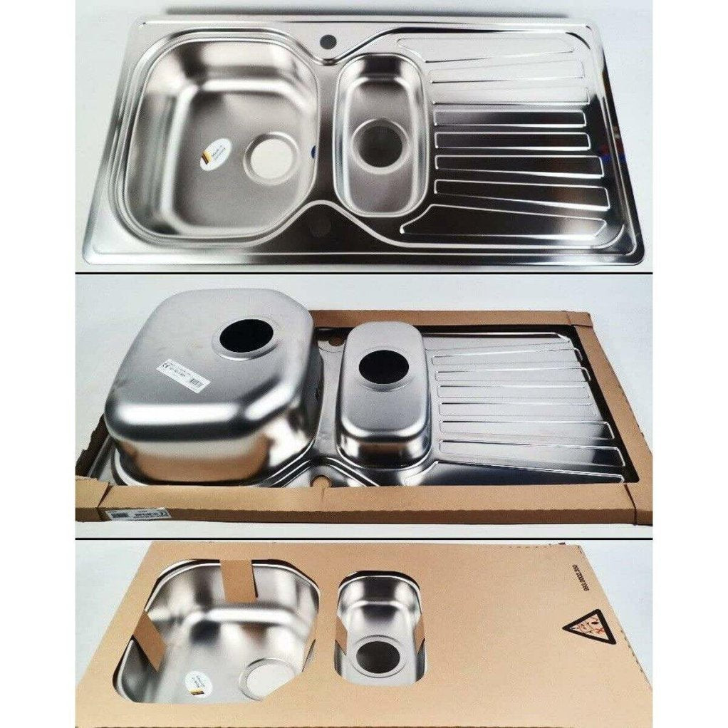 Eurodomo Lavello da incasso Solaris 60, 96,5 × 50 cm – Acciaio cromonichel liscio, articolo di seconda scelta, altro stato