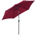 Outsunny Ombrellone in alluminio rosso – Inclinabile con manovella