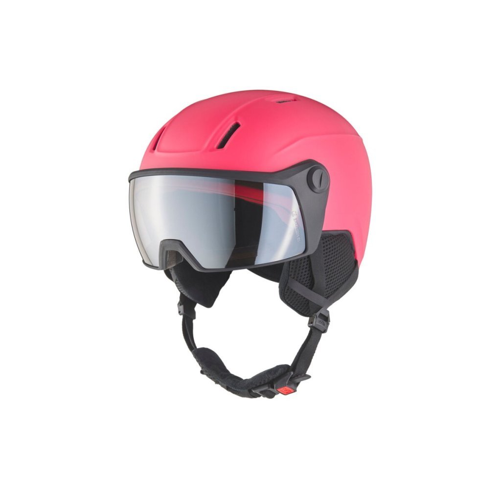 CRIVIT Casco da sci/snowboard per bambini con visiera, berry – Articolo di seconda scelta, danno estetico dovuto al trasporto