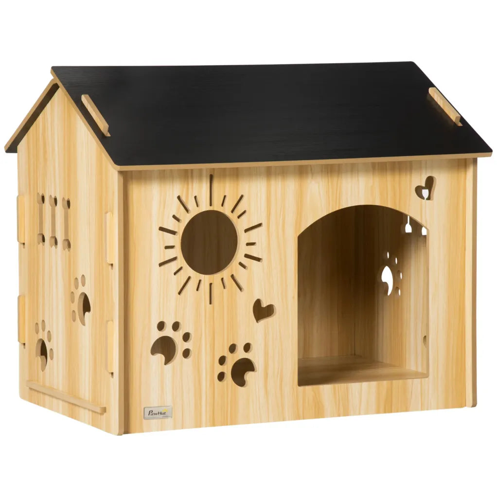 PawHut Cuccia spaziosa per cani con aperture di ventilazione decorative
