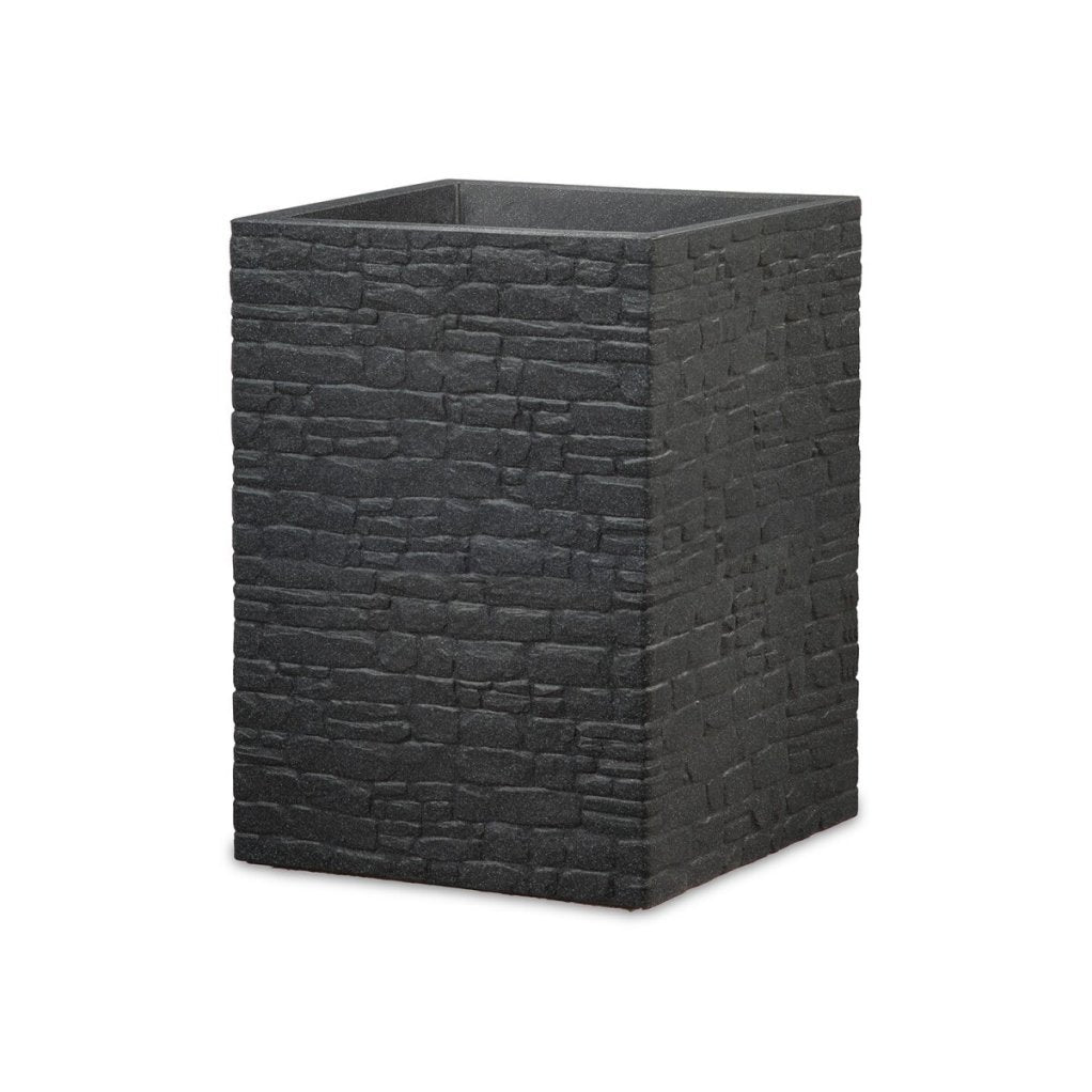 Scheurich Muretto Vaso alto quadrato in plastica, Stony Black, H 54 cm – Articolo di seconda scelta, come nuovo