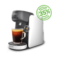 Finesse Friendly Black-White Macchina da caffè a capsule – Compatta, bianca e nera, facile da usare per un caffè veloce