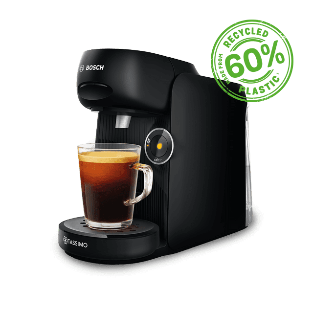 Macchina da caffè a capsule nere Finesse Friendly: compatta, nera, semplice da usare per un caffè veloce