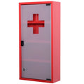 HOMCOM Armadietto dei medicinali con serratura – Apertura Tip-On e vetro di sicurezza