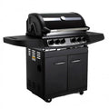 KOBE STYLE PLATINUM BLACK EDITION Barbecue a gas 4 fuochi con fornello laterale, 145 × 61 × 116 cm