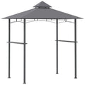 Padiglione per barbecue Outsunny 245 × 148 cm con doppio tetto – Grigio