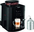 Krups Essential EA816031 Macchina da caffè automatica – Tubo latte, funzione 2 tazze, display LCD, pulizia facile, certificata TÜV, nero