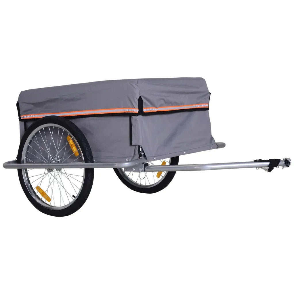 HOMCOM Rimorchio bici cargo pieghevole con grande cassone di trasporto