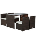 Set da giardino in polyrattan da 5 pezzi Outsunny, resistente alle intemperie e ai raggi UV