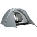 Tenda da campeggio a cupola Outsunny per 2-3 persone, espandibile, 4 porte