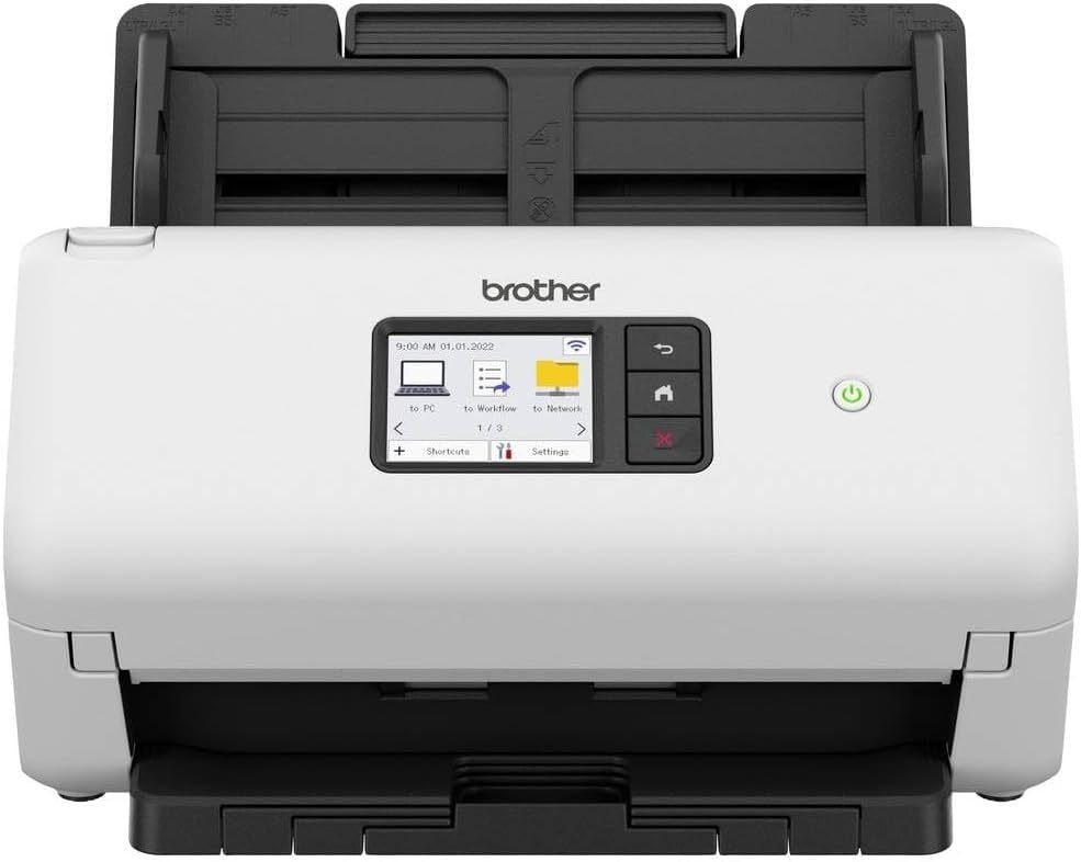 Brother ADS-4500W Scanner documenti – USB, LAN, Wi-Fi, fronte-retro, touchscreen, bianco