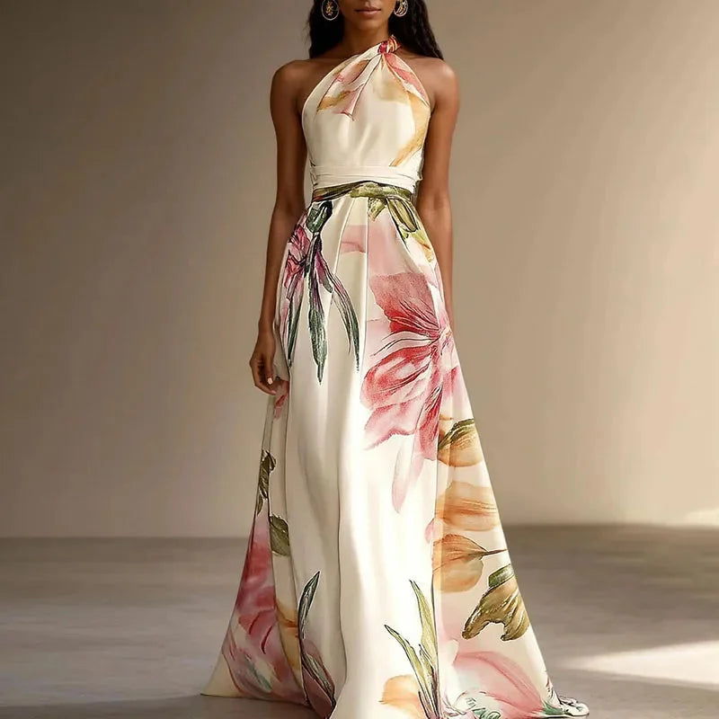 Abito Lungo Floreale Elegante
