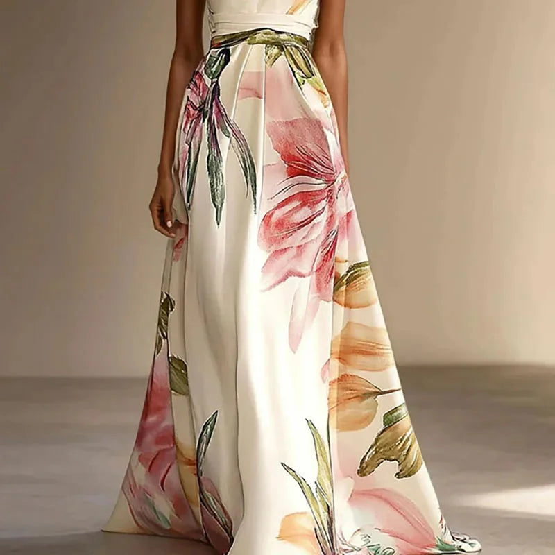 Abito Lungo Floreale Elegante