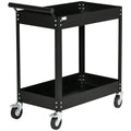 Durhand Carrello da officina a 2 livelli in acciaio laminato a freddo con ruote