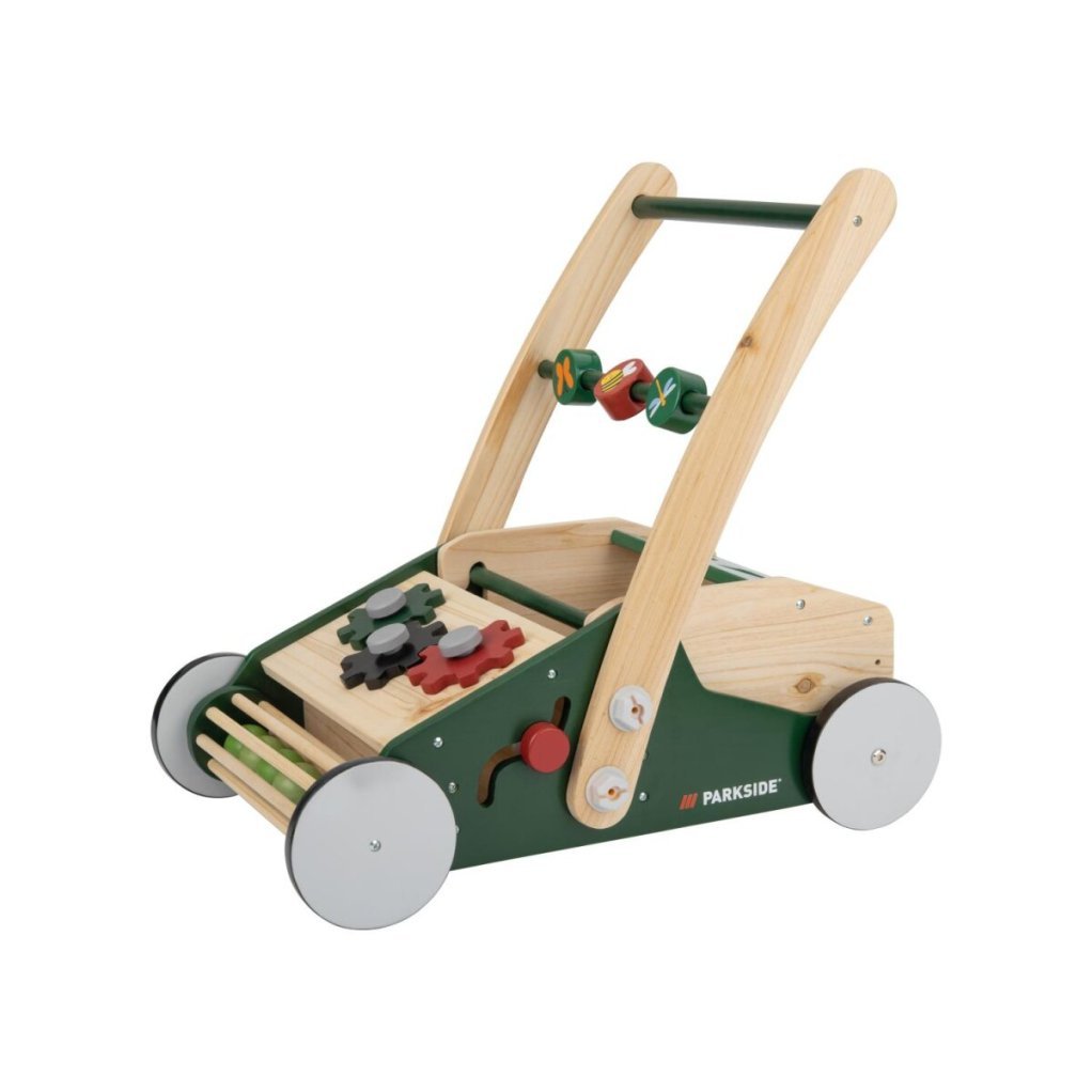 Playtive Carrello primi passi con cassetta in legno rimovibile – Articolo di seconda scelta, come nuovo